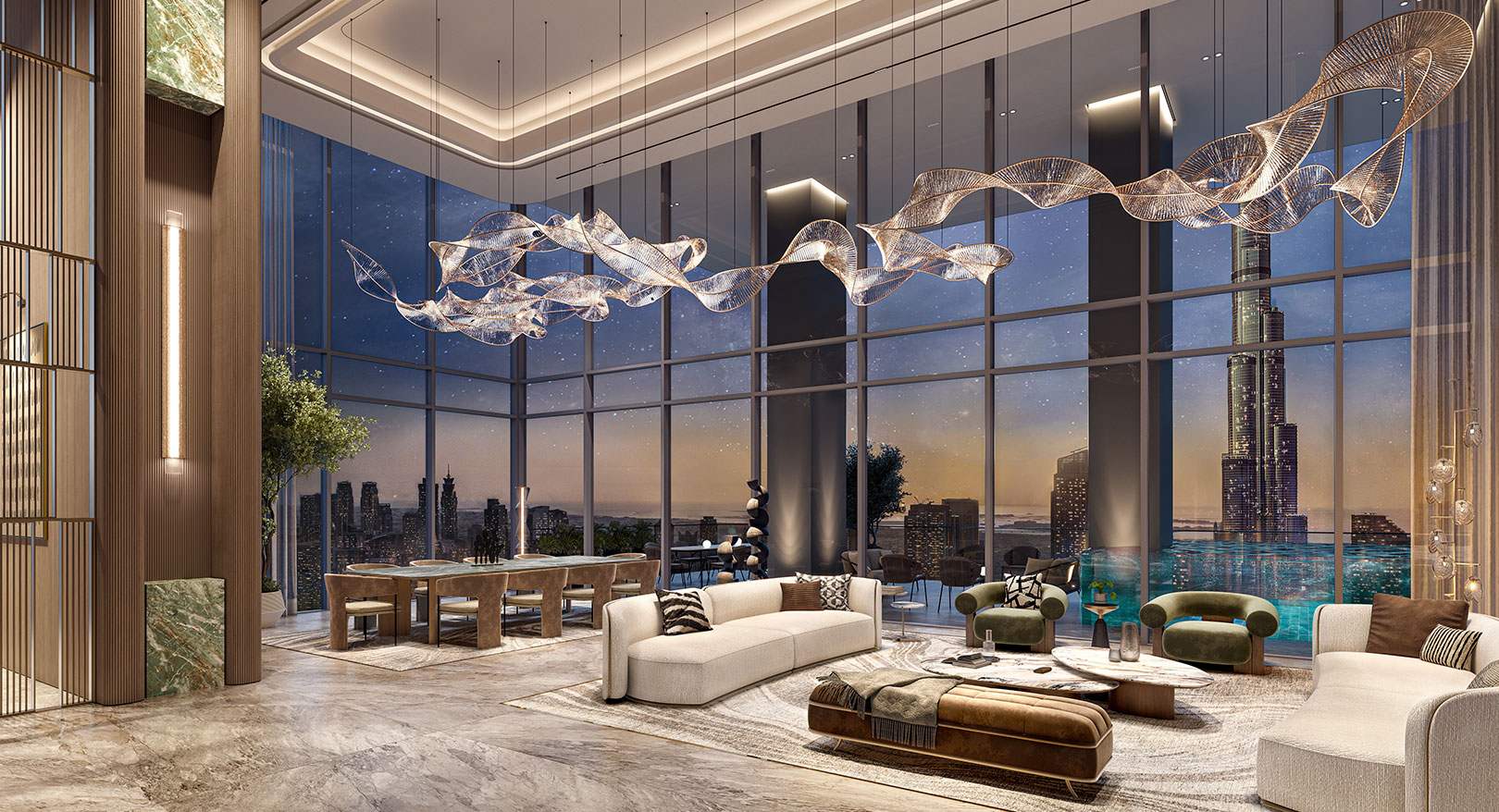 Penthouse Residence Living and Dining